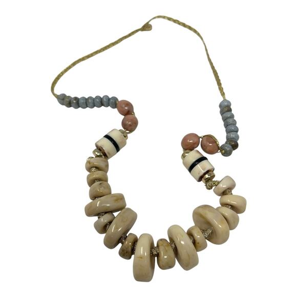 Anthropologie Resin Beaded Statement Necklace Multicolor - Picture 4 of 7